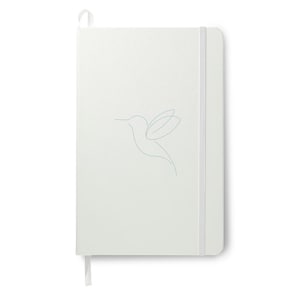 Soft Journal | Notebook | Elegant Hummingbird Line Art 1 Journal | Sky Blue Line Art | White Soft Journal Note Book | Rule Lined | Gift