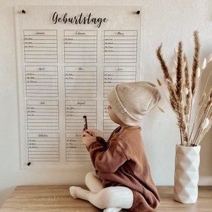 Geburtstagskalender | Hochkant  | Geburtstags Planer | Personalisierter Planer aus Acrylglas | Geburtstagsgeschenk | für die Wand