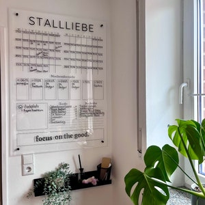 2-Monats-Wochenkalender mit viel Platz für Notizen | Personalisierter Kalender aus Acrylglas | Acrylboard für die Wand | Bucket list