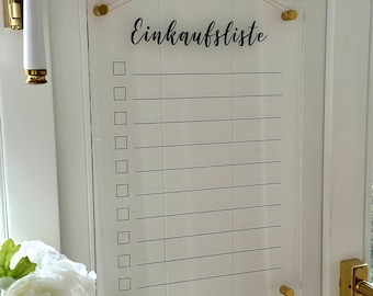 Shopping list made of acrylic glass | To do | Productivity Planner| Perfect gift idea | Planner for the wall | To check off | Wipeable