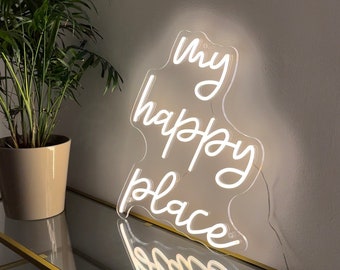 My Happy Place - LED Lettering | Neon Sign 80 cm | LED Lettering | Illuminated Lettering | Neon Sign | Decorative Light
