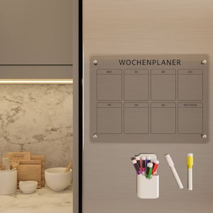 Kühlschrank Kalender | Wochenplaner | Magnetischer Planer aus Acrylglas | abwischbar | wiederverwendbar