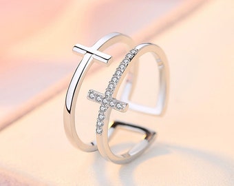 Double Cross Ring Etsy