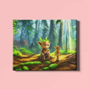 Come Meet The Cute Friendly Goblins At Fantasy Forest, Living Room Wall Art, Wall Art, Bedroom Wall Art, Printable Wall Art, Digital Art