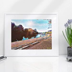 Chester; Os Bosques; Download digital; arte de parede; arte imprimível; Captura de ecrã; Chester, Inglaterra; Rio Dee; Download instantâneo; Arte digital