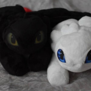 Toothless & White Fury Beanie Plush Pattern and Instructions HTTYD Plush Plushies with Magnet Fishie image 3