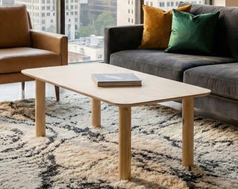 Tavolino rettangolare in legno, tavolini rettangolari in stile moderno di metà secolo