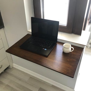 Folding Working Desk, Murphy Desk, Foldable Computer Laptop Desk, Space Saver Foldable Table, Home Office Study Desk, Dorm Room Desk Decor