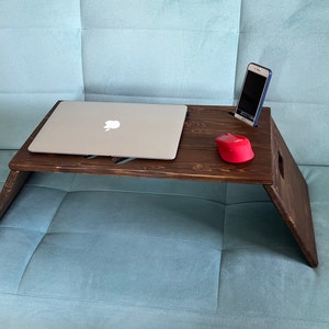 Spacesaver Laptop Stand, Portable Wooded MacBook Riser for Bed ...