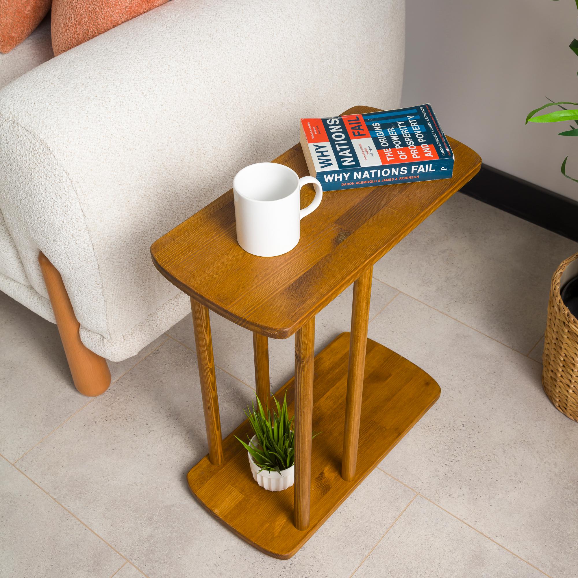 End Side Coffee Table With Storage, Narrow Side Small Sofa Couch