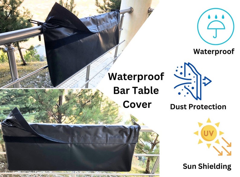 We perfectly combine Balcony Bar Table with Space Saver Railing Pub Table for Home Outdoors Patio! Here is Wooden Apartment Deck Table Outdoor Hosting Furniture!
