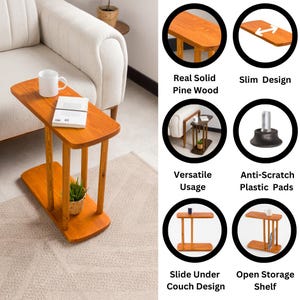 Looking for the perfect sidekick for your living space? Check out our wood narrow side table and slim end table storage design! Whether you need a modern coffee table, a c-shape side table, or a chic narrow side table, we’ve got you covered.
