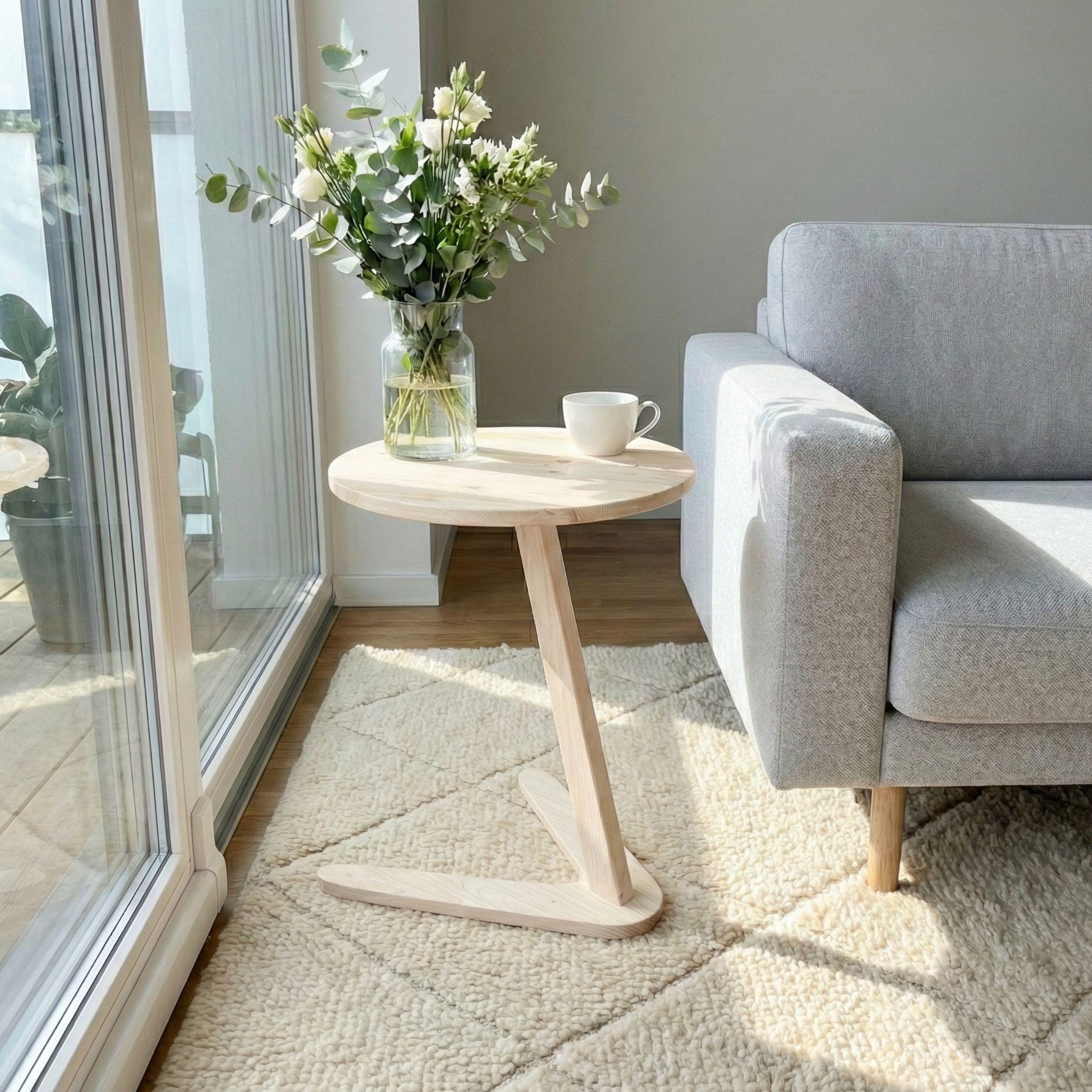 C Shaped Plywood Coffee Table, Mid-century Modern Sofa End Table C Shaped Plywood Coffee Table, Mid-century Modern Sofa End Table
