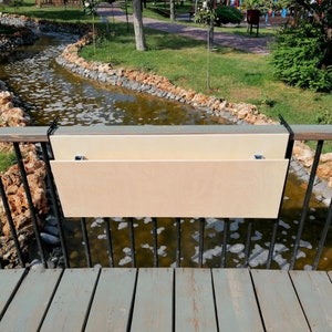 Walnut Balcony Table Space Saver, Balcony Bar Table for Railing, Wooden Patio Bar Table, Folding Table for Terrace, Custom Folding Table