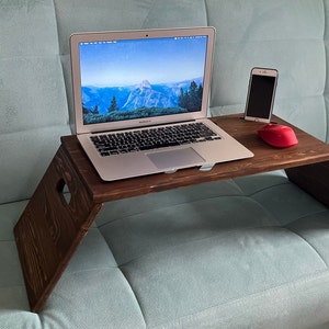 Spacesaver Laptop Stand, Portable Wooded MacBook Riser for Bed ...