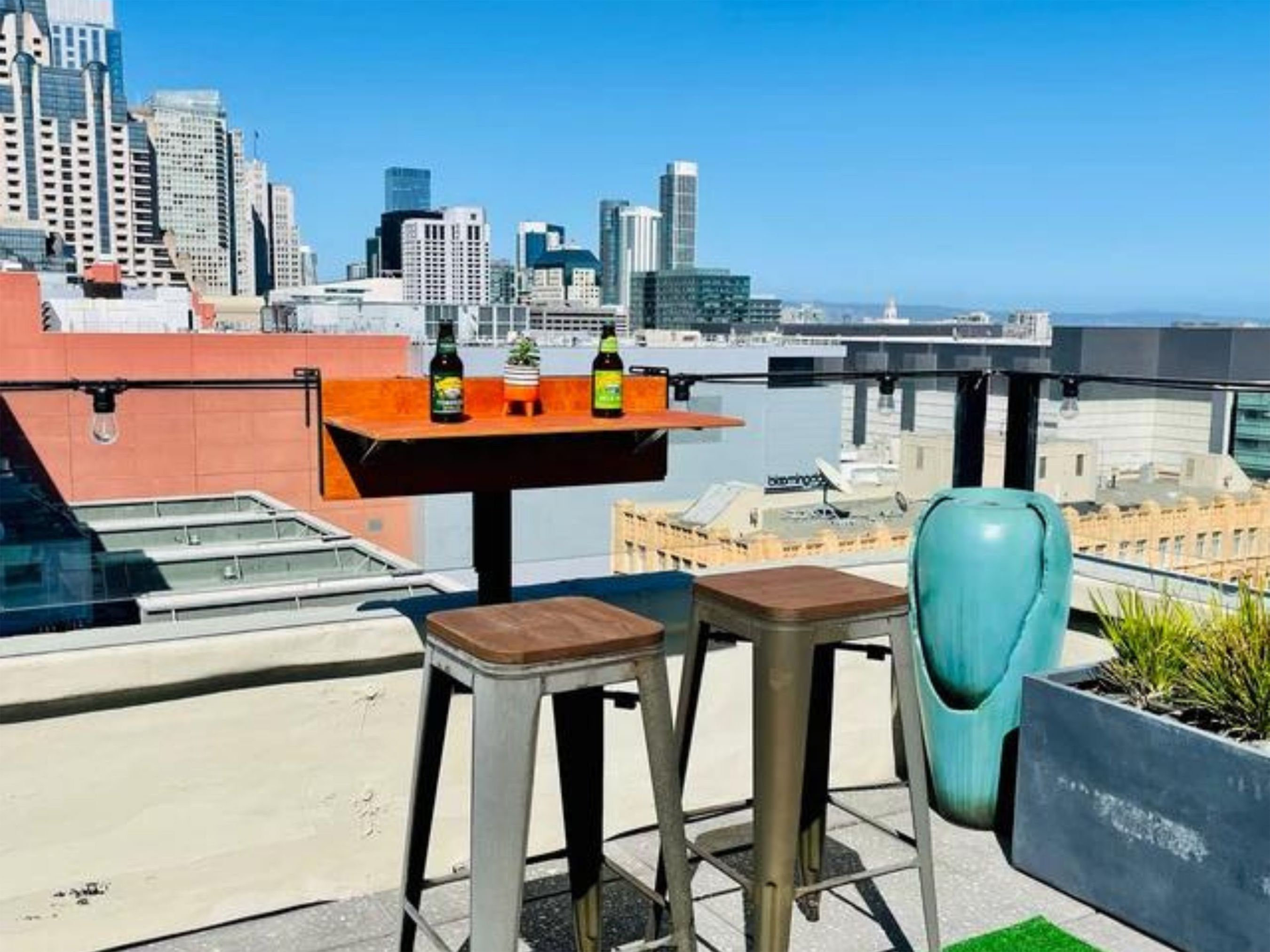 Folding Space Saving Bar Table for Deck, Veranda and Porch Railings, Balcony Bar Table Hanging over Railing, Outdoor Foldable Railing Table