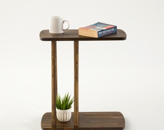 Tavolino Stretto Salvaspazio 3 Livelli Con Portariviste E Cassetto – Comodino Sottile Per Piccoli Spazi, 50x20x65 Cm