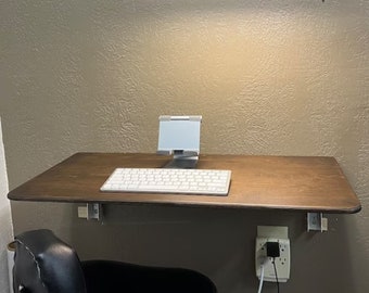 Floating Murphy Desk Table, Foldable Computer Laptop Desk, Folding Working Study Desk, Home Office Space Saver, Aesthetic Dorm Room Decor
