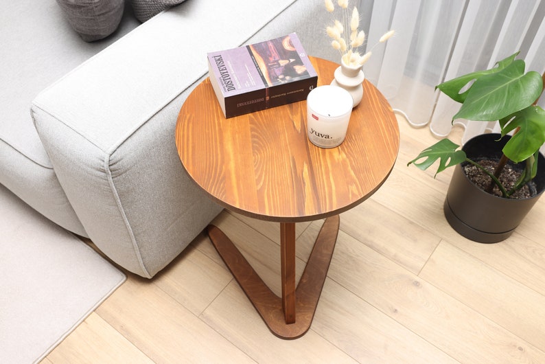 Modern Coffee Table, Bedside End C Tables, Round Low Coffee Table, Sofa Table, Handmade Living Room - Patio Furniture, Snack Table