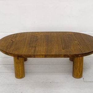 We combine Oval Low Coffee Table Walnut Wood with Mid Century Modern Coffee Table. Here is Unique Center Table as a Livingroom Furniture! This Wooden Large Coffee Table will be absolutely fantastic large coffee table.