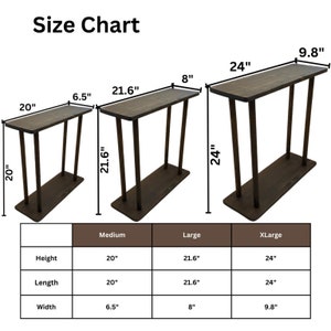 Narrow Side Table for Livingroom, Couch Table, Walnut Wood Sofa Table, Slim End Table, Rectangle Table, Modern Coffee Table, Tall Side Table image 6