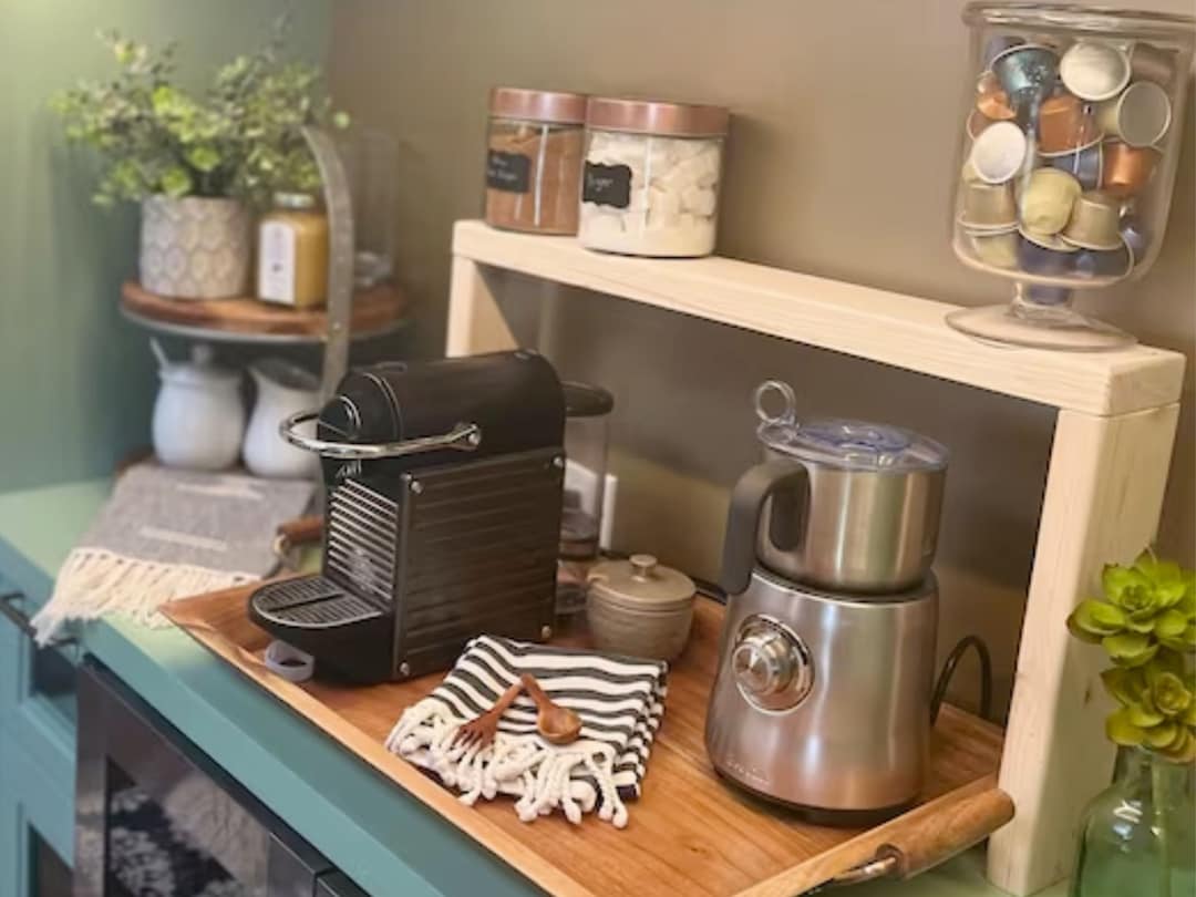 Over the Counter Shelf, Wood Countertop Organizer, Over the Sink Shelf