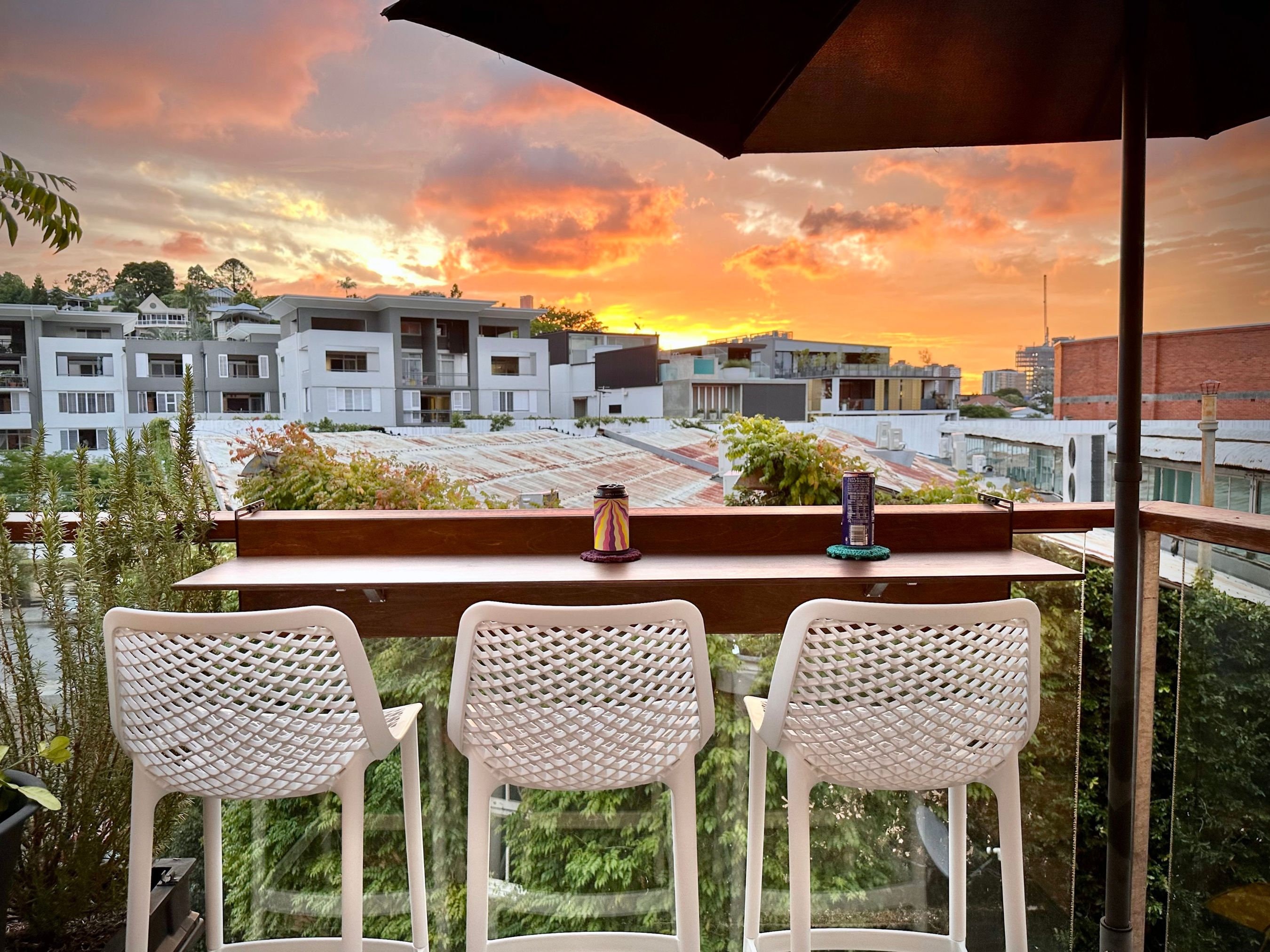 Balkon Bartisch Klappbar - Aus Birkenholz, Für Geländer Bis 16 Cm, Natur