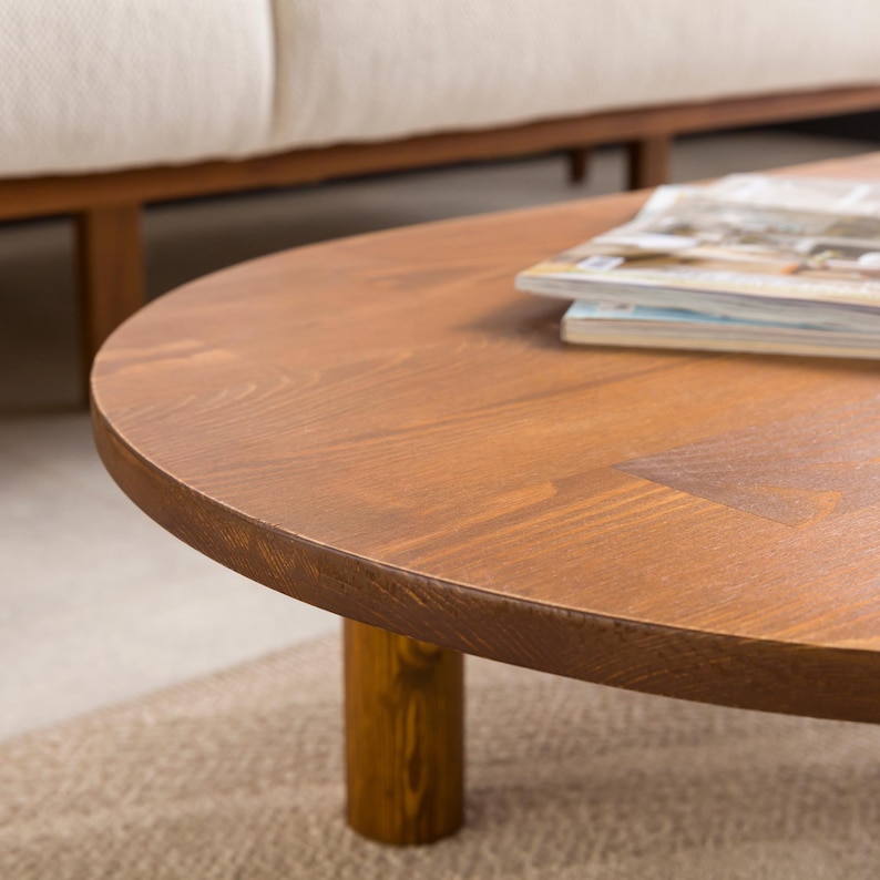 We combine Oval Low Coffee Table Walnut Wood with Mid Century Modern Coffee Table. Here is Unique Center Table as a Livingroom Furniture! This Wooden Large Coffee Table will be absolutely fantastic large coffee table.
