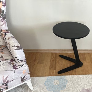 Natural Metal C Side Table. Slide Under Sofa Table. Minimal