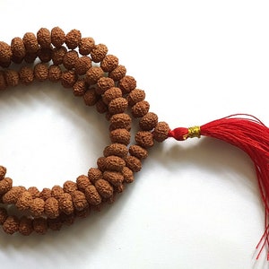 9 Face Nine  Mukhi Rudraksha Prayer Mala Beads|Indonesian 9mm Natural Beads| For removing fears & stress