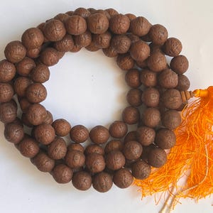 Large Chunky Bead  • Dark Brown • Chocolate colour •Antique Looking Phoenix eye Bodhi Seed mala  • Necklace