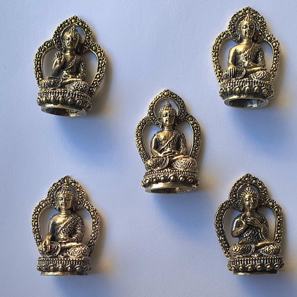 Pancha Buddha Brass Statues, set of five main buddhas for healing meditation