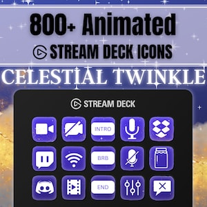 Animated Celestial Stream Deck icons set, 800+ Galaxy Sky Twinkle Night Stars Button Pack for Elgato Streamdeck, Instant Digital Download