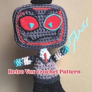 Retro Amigurumi Crochet Pattern, Vox Plushie Instant Download 8 Pages PDF Beginner, Anime Fan Craft Gift, Hazbin Hotel Fan
