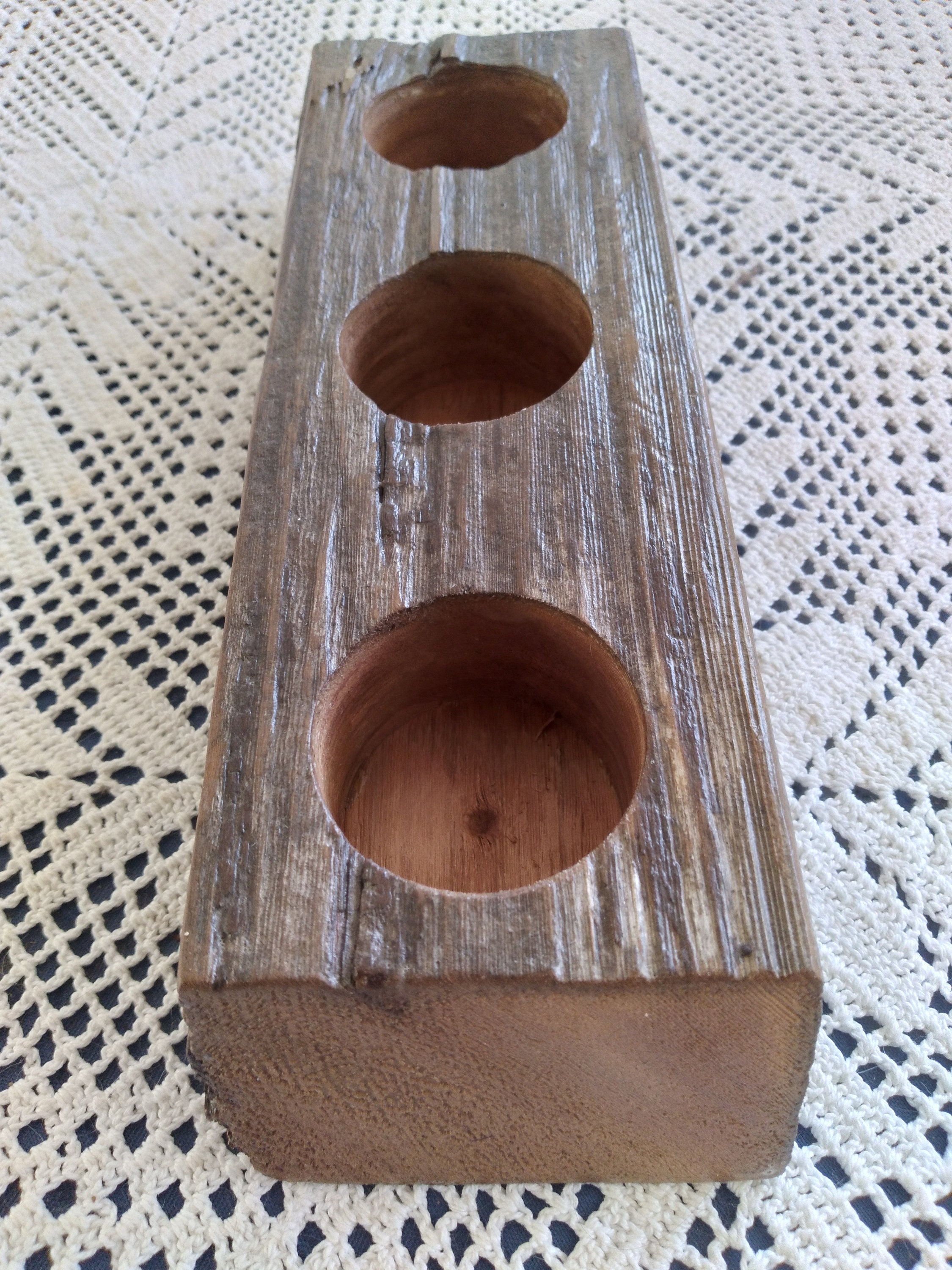 Cedar Three Tea Light Candle Holder C519 - Etsy