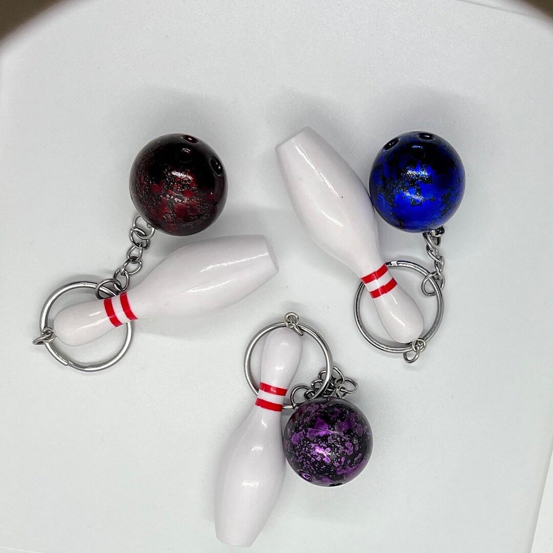 Bowling Ball & Pin Keychains 10pin Bowling Etsy
