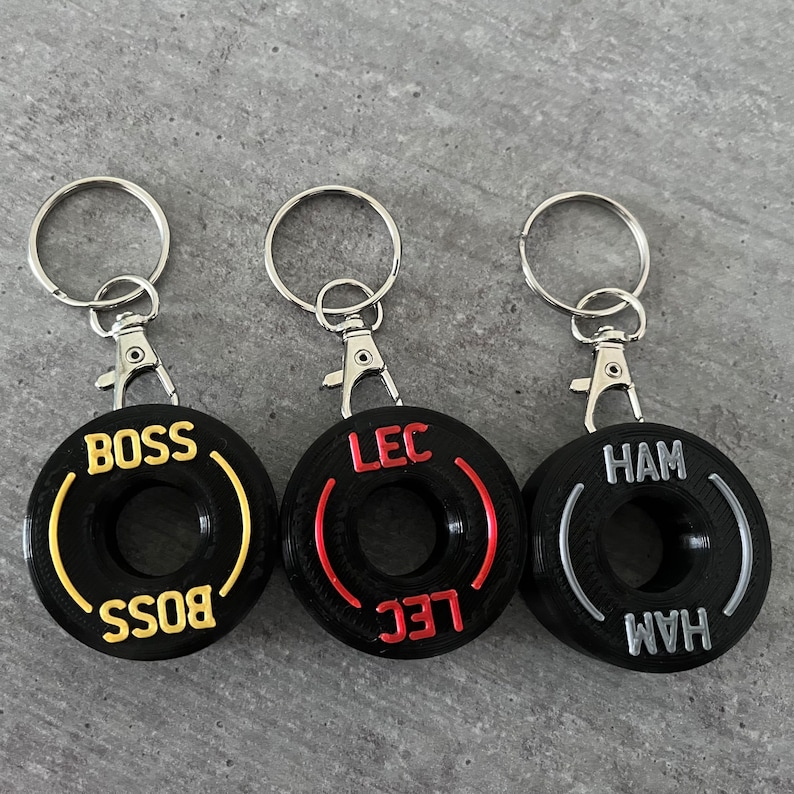 F1 Tyre Keyrings | Formula One Keyrings | 3D Printed | Personalised ...