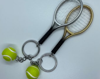 Tennis Racket & Ball Keychain