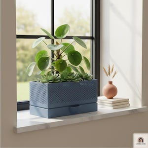 Plant Pot with Drainage Tray, 3D Printed Planter, Indoor Planter Pot, Modern Home Decor