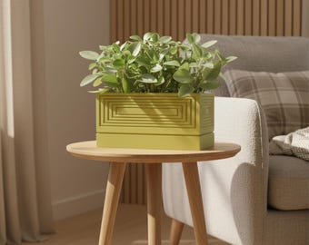 Modern Planter with drainage, Rectangle planter, Light Army Green.