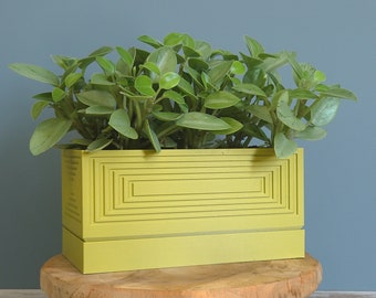 Modern Planter with drainage, Rectangle planter, Light Army Green.