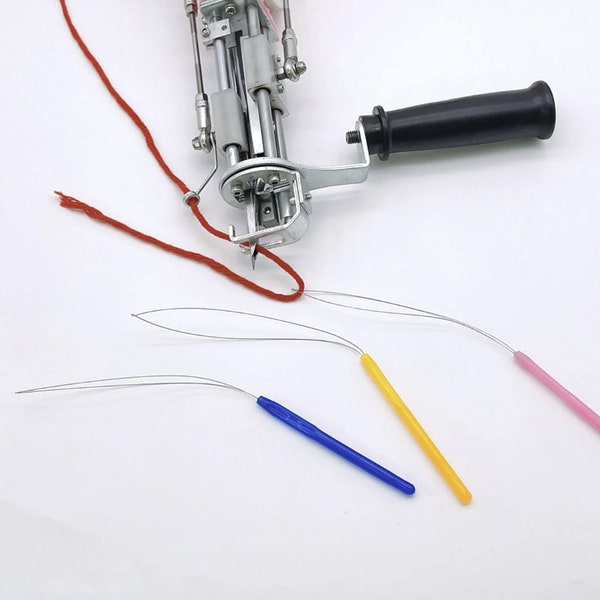 LIONRHK TUFT - 3 PCS Threader , Yarn Threading Needle for Tufting Gun + Craft Snipper Scissors \ Crochet \ Sewing \ Knitting \ Crafting
