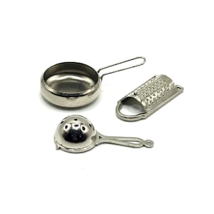 Dollhouse Miniature Metal Cooking Utensils