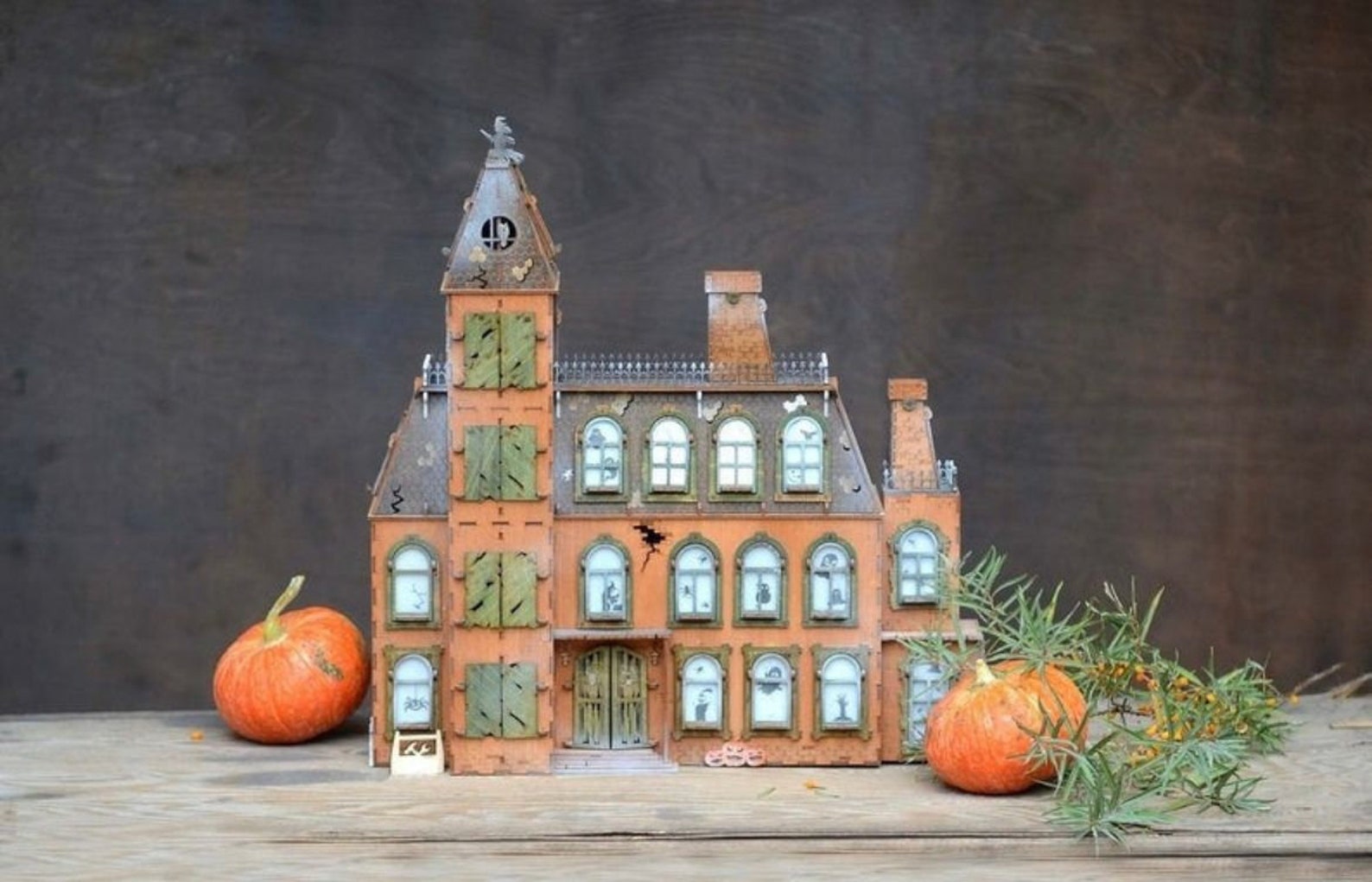 Halloween Advent Calendar House for Halloween Decor Wooden Etsy