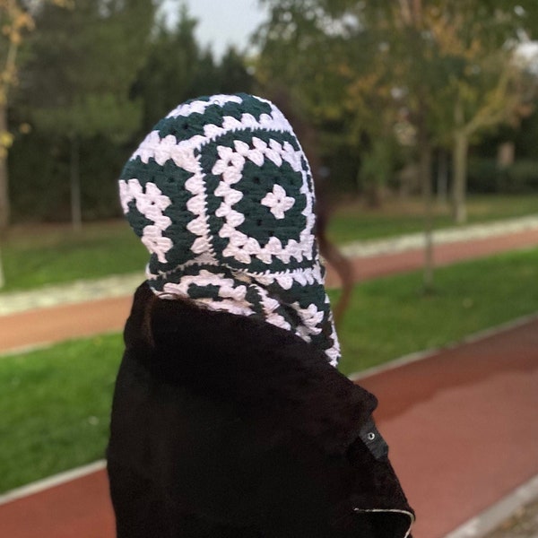 Knit Balaclava, Custom Balaclava, Balaclava Knit, Crochet Balaclava, Ski Mask, Granny Square Hat, Balaclava Black, Mohair Balaclava