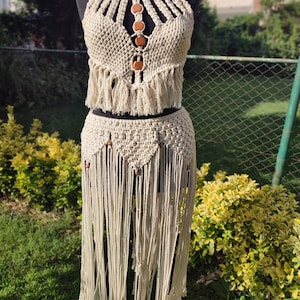 Macrame Clothing, Macrame Top, Boho Crop Top, Festival Outfit, Macrame Dress, Boho Beach Cover Up, Bikini Cover Up, Brazilian Bikini Sale image 6