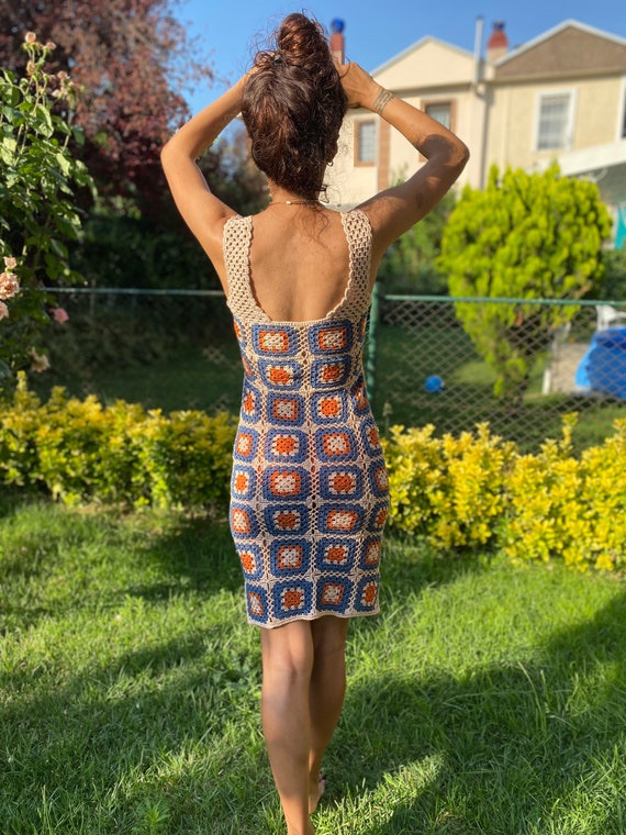 Crochet patchwork clearance dress
