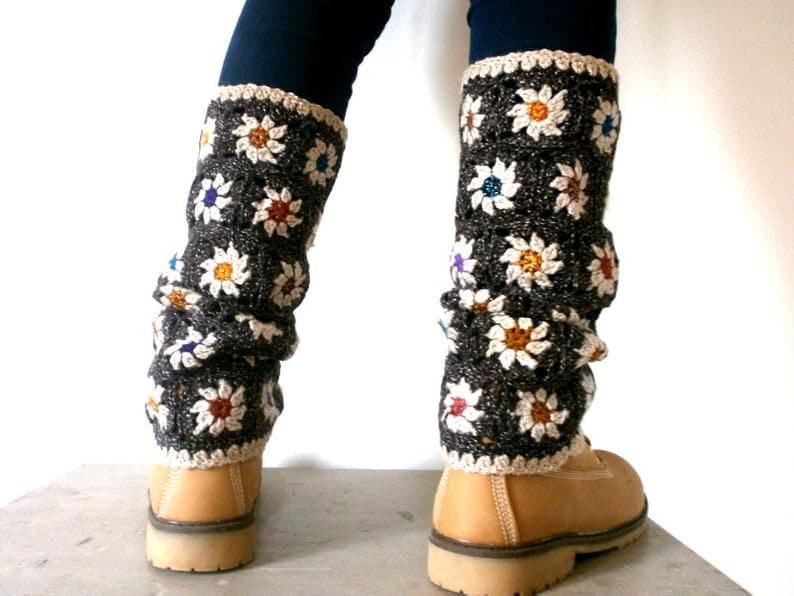 Leg Warmers, Wool Leg Warmers, Warm Leg Warmers, Hippie Leg Warmers, Knitted Leg Warmers, Leg Warmers Womens, Boot Cuffs For Women image 4