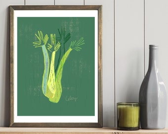 kitchen fine art 8 x 10 / 11 x 14 /  kitchen décor / food art / wall art kitchen / food illustration / food print