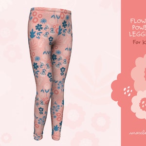 Kids Legging, Flower Power Legging, Flower yoga pant, Teenage girl gift, Pink leggings, Flower Print, Summer Clothing